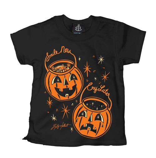 Lucky Hellcat Smile Now Cry Later Kid's T-Shirt