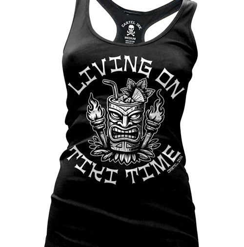Living on Tiki Time Women's Racer Back Tank Top