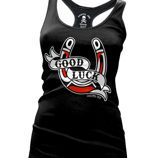Good Luck Horseshoe Women's Racer Back Tank Top