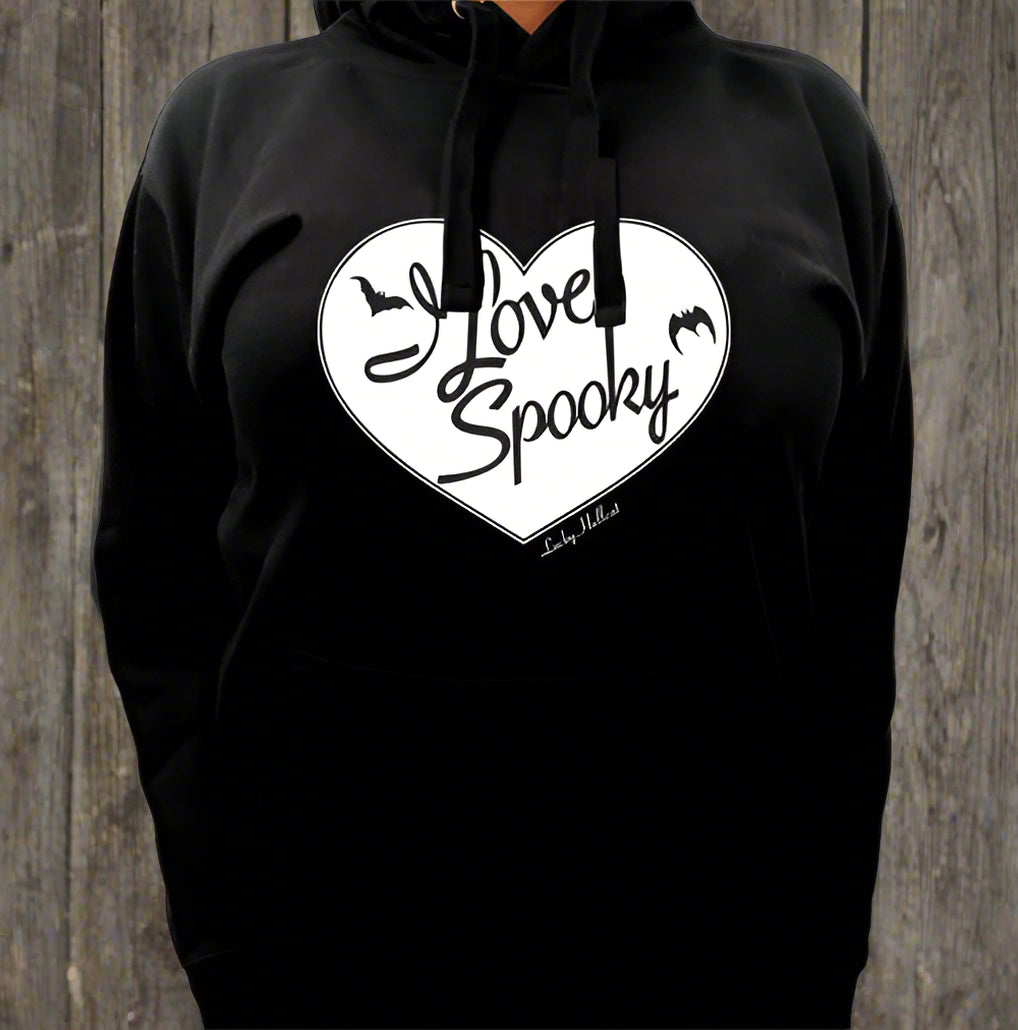 i love spooky pullover hoodie by luckyhell cat