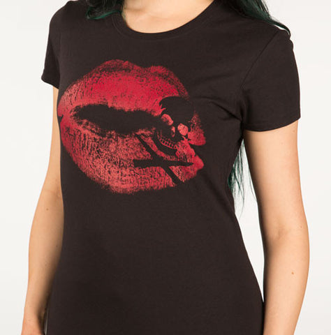 Kiss of Death Black Lipstick Women's T-Shirt