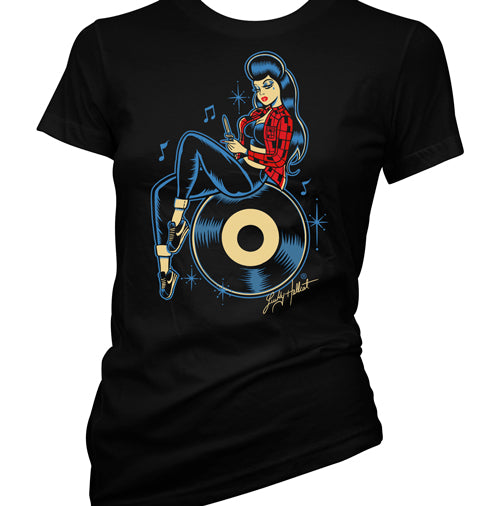 Lucky Hellcat Rock n Roll Gangster Women's T-Shirt