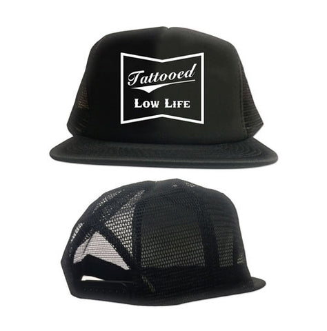 OG Tattooed Low Life Embroidered Patch Snapback Hat Black