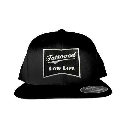 OG Tattooed Low Life Embroidered Patch Snapback Hat Black