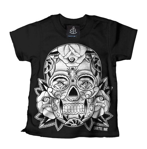 Sugar Skull Black Kid's T-Shirt