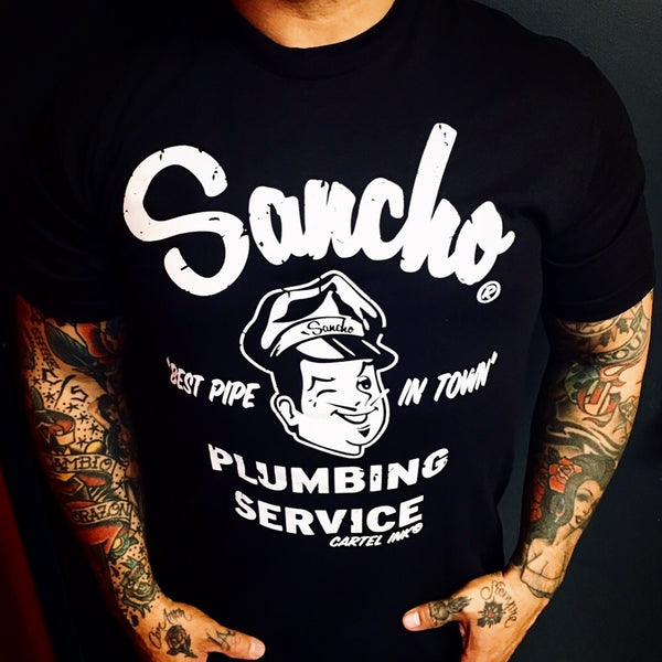 Sancho Plumbing Service Best Pipe in Town Men's Tee Shirt Sancho Plumbing Service Best Pipe in Town Men's Tee Shirt