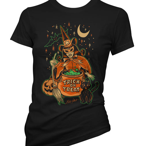 Lucky Hellcat Witch Party Women's T-Shirt
