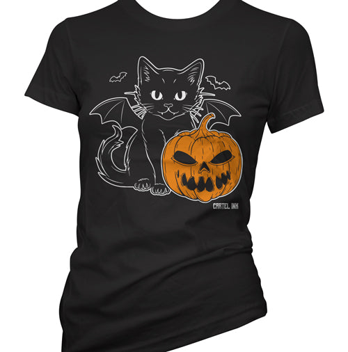 Pumpkin and Vampi Cat Women's T-Shirt