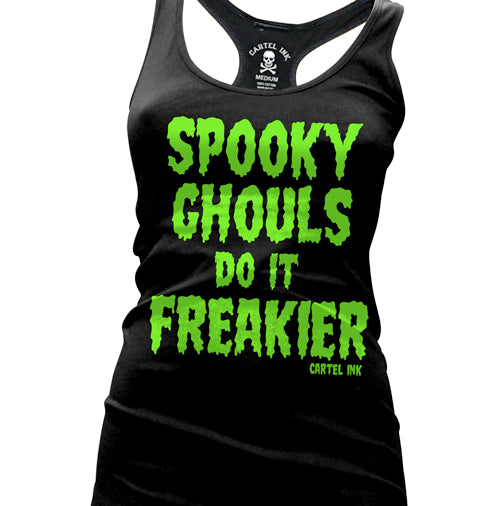 Spooky Ghouls do it Freakier Women's Racer Back Tank Top