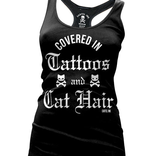Covered in Tattoos and Cat Hair Women's Racer Back Tank Top