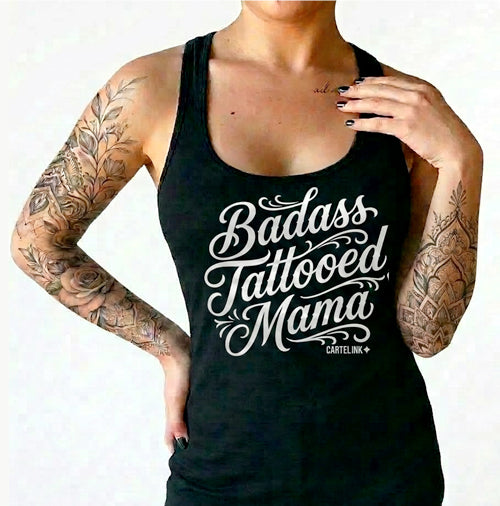 Badass Tattooed Mama Women's Racer Back Tank Top