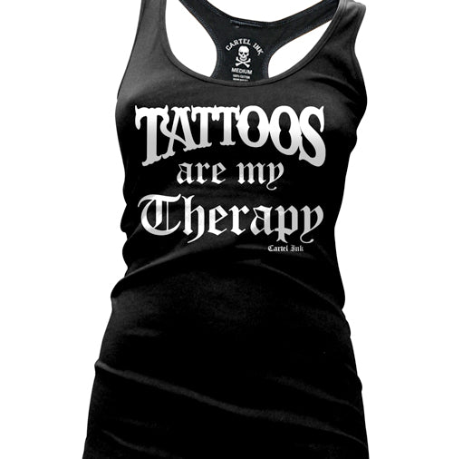 Tattoos are my Therapy Women's Racer Back Tank Top