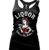 Liquor Where She Likes It Women's Racer Back Tank Top