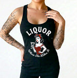 Liquor Where She Likes It Women's Racer Back Tank Top