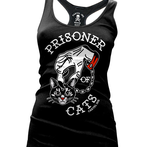 Prisoner of Cats Women's Racer Back Tank Top