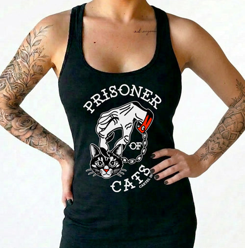 Prisoner of Cats Women's Racer Back Tank Top