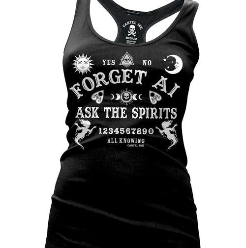 Forget A.I. Ask the Spirits Women's Racer Back Tank Top