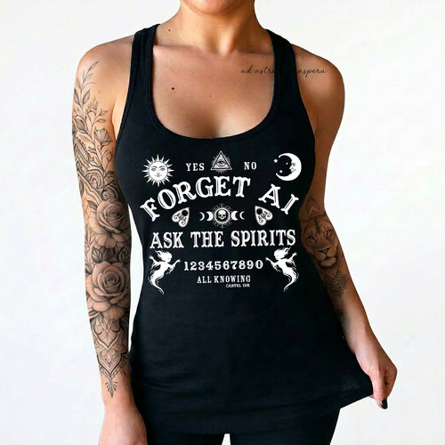 Forget A.I. Ask the Spirits Women's Racer Back Tank Top