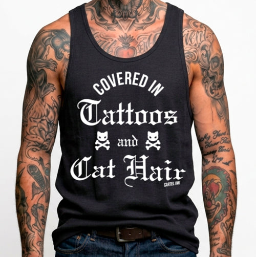 Covered in Tattoos and Cat Hair Men's Tank Top