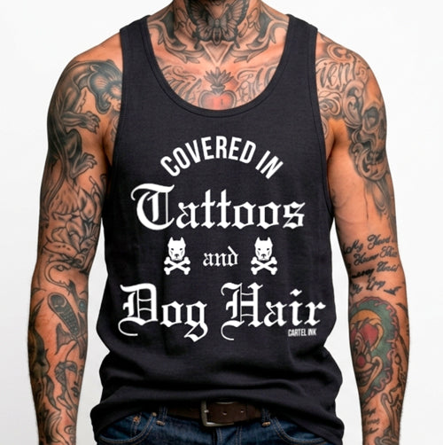 Covered in Tattoos and Dog Hair Men's Tank Top