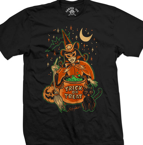 Lucky Hellcat Witch Party Men's T-Shirt