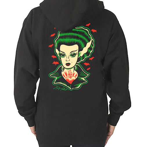 Lucky Hellcat Monsterbilly Queen Unisex Hoodie by Cartel Ink.