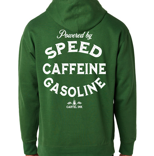 Speed Caffeine Gasoline Forest Green Blank Pullover Unisex Hoodie