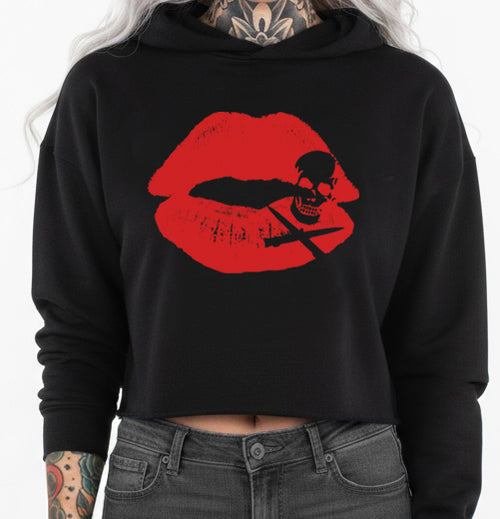 Kiss of Death Women's Cropped Hoodie