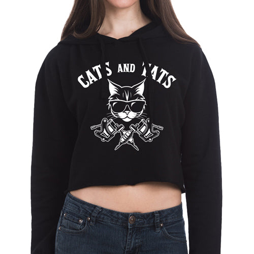 Cats and Tats Women's Cropped Hoodie