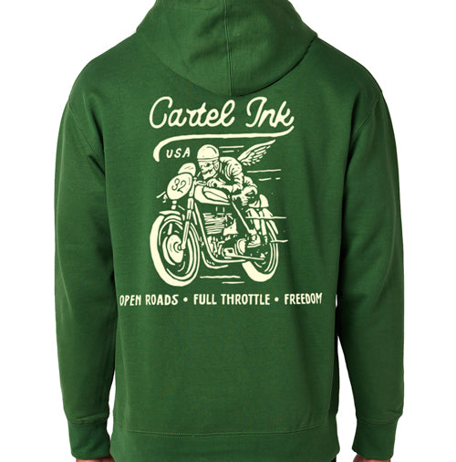 Open Roads Forest Green Pullover Unisex Hoodie