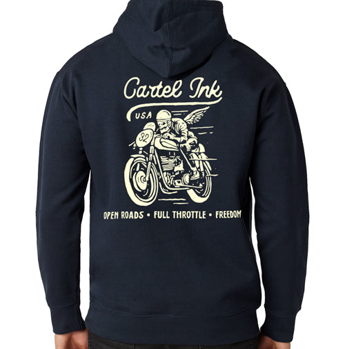 Open Roads Navy Pullover Hoodie