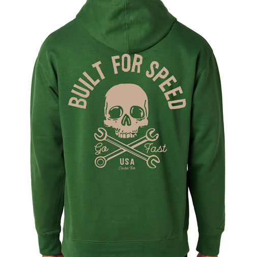 Built For Speed Forest Green Blank Pullover Unisex Hoodie