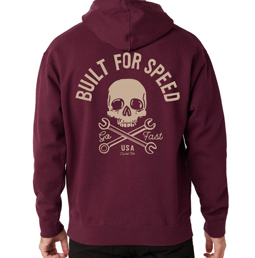 Built For Speed Maroon Pullover Unisex Hoodie