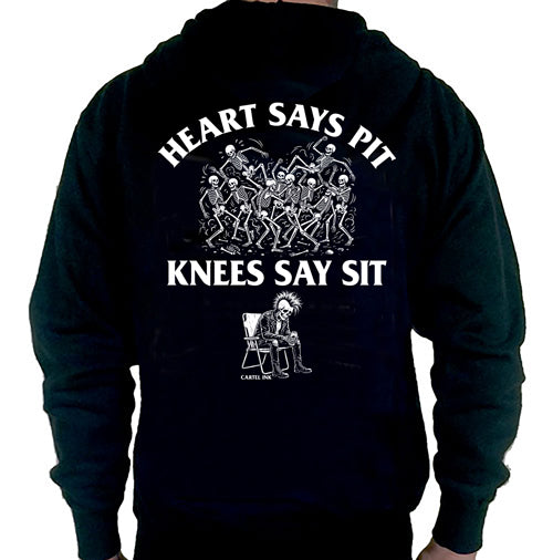 Heart Says Pit, Knees Say Sit Pullover Unisex Hoodie