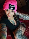 OG Tattooed Low Life Cuffed Knit Beanie-Pink