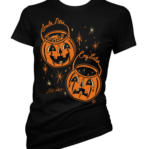 Smile Now Cry Later Women's Pumpkin  T-Shirt