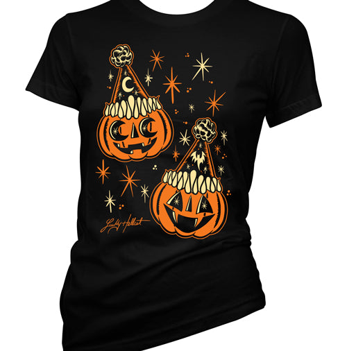 Lucky Hellcat Party Pumpkins Women's T-Shirt