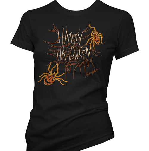 Lucky Hellcat Spider Halloween Women's T-Shirt