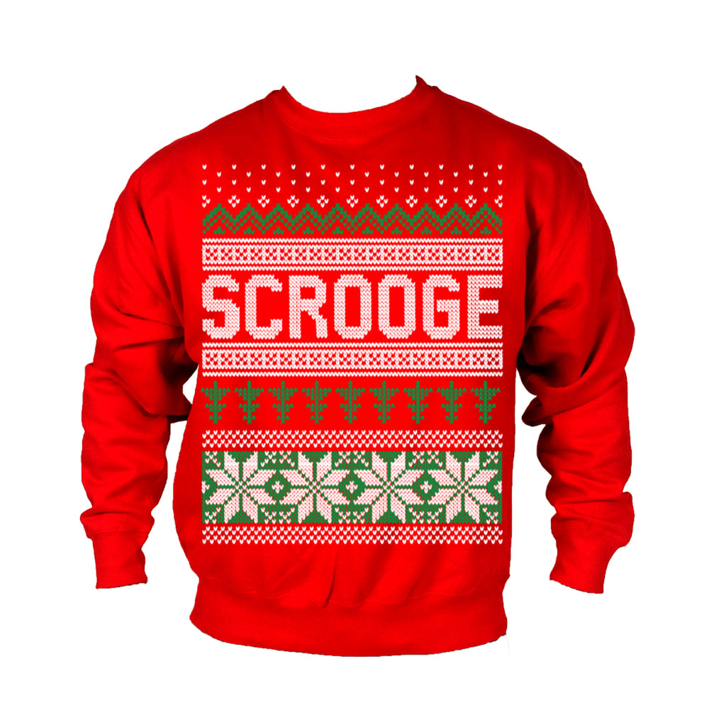 Scrooge Ugly Christmas Sweater Crew Neck Sweat Shirt