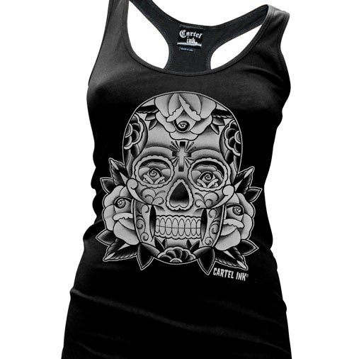 sugar skull tank top womens