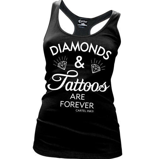 Diamonds and Tattoos are Forever Women's Racer Back Tank Top