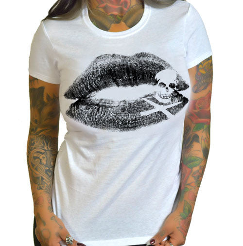 Kiss of Death Black Lipstick Women's T-Shirt