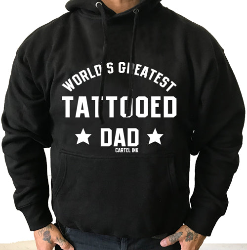 World's Greatest Tattooed Dad Pullover Hoodie Men's Design