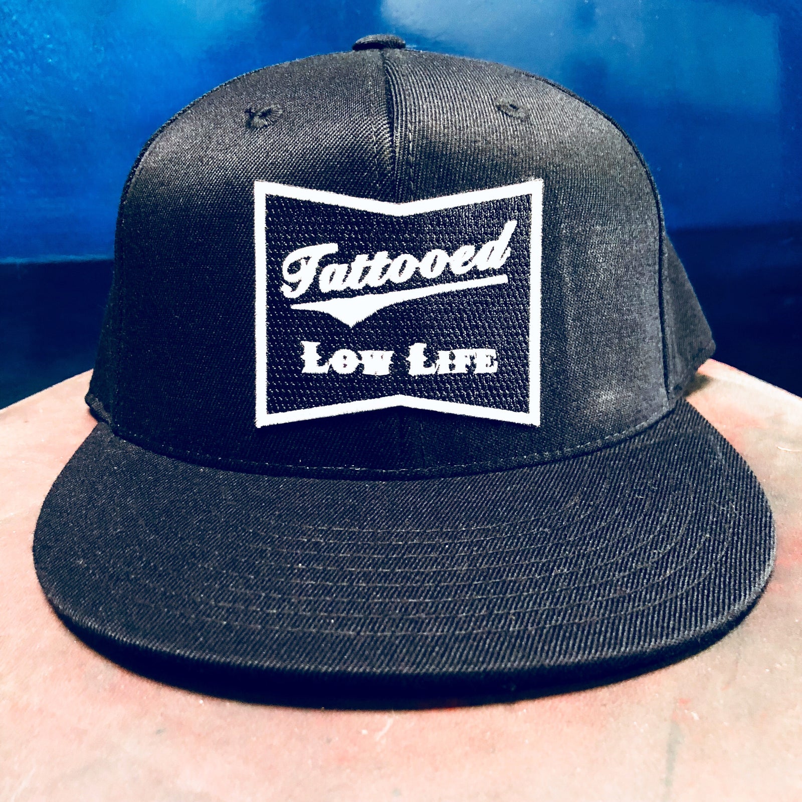 Tattooed Low Life Flat Bill Flex Fit Hat Cartel Ink